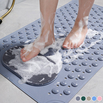 Bathroom Non Slip Massage Mat with Suction Cups and Drain Holes