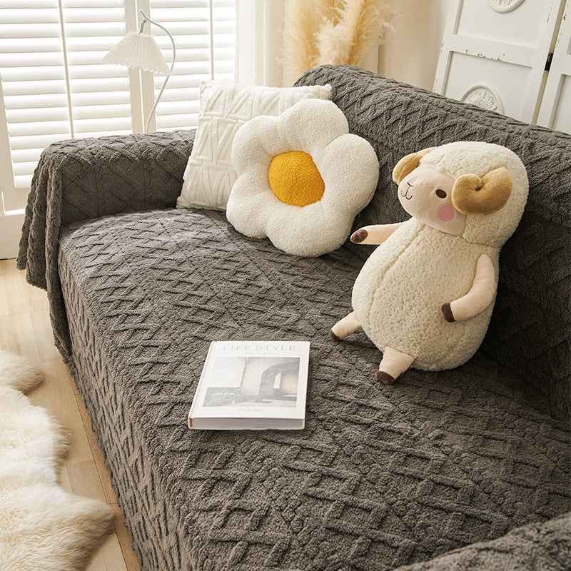 Modern Sofa Cover Colorblock Anti-scratch Home Protective Couch Cover