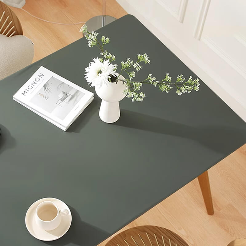 Minimalist Style Waterproof & Oil-proof All-inclusive PU Leather Elastic Tablecloth