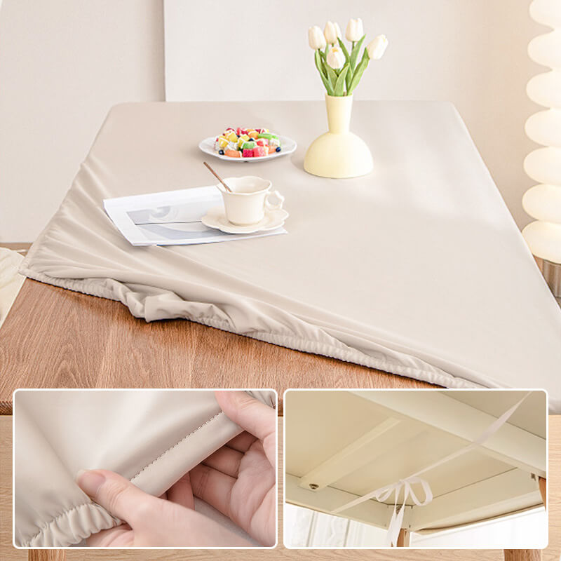 Minimalist Style Waterproof & Oil-proof All-inclusive PU Leather Elastic Tablecloth