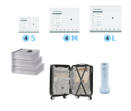 🔥NEW YEAR SALE - 50% OFF✨Cordless Travel Vacuum Storage Compression Bag Set