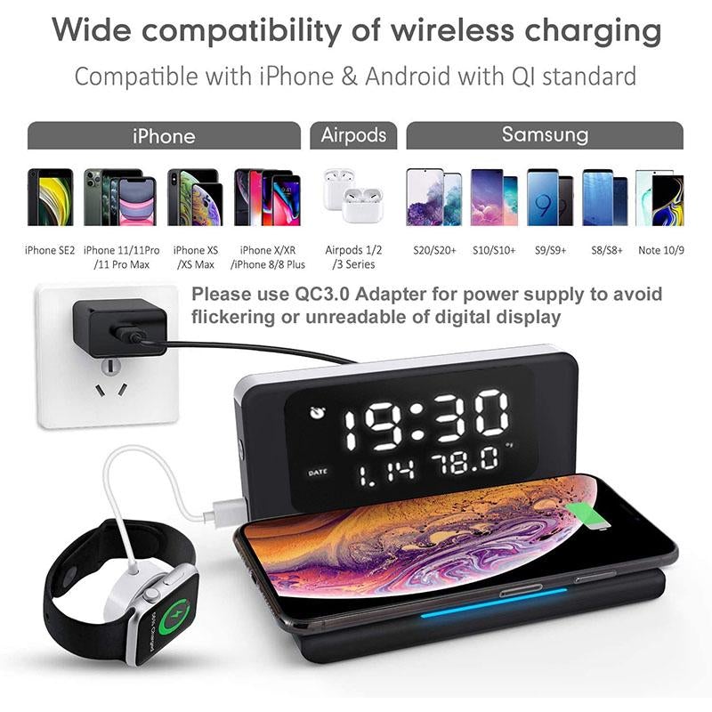Alarm Clock With Wireless Charging