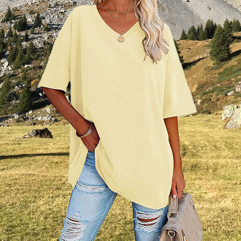 📢📢50% OFF !! ⏰Women's Casual Loose V-neck T-shirt