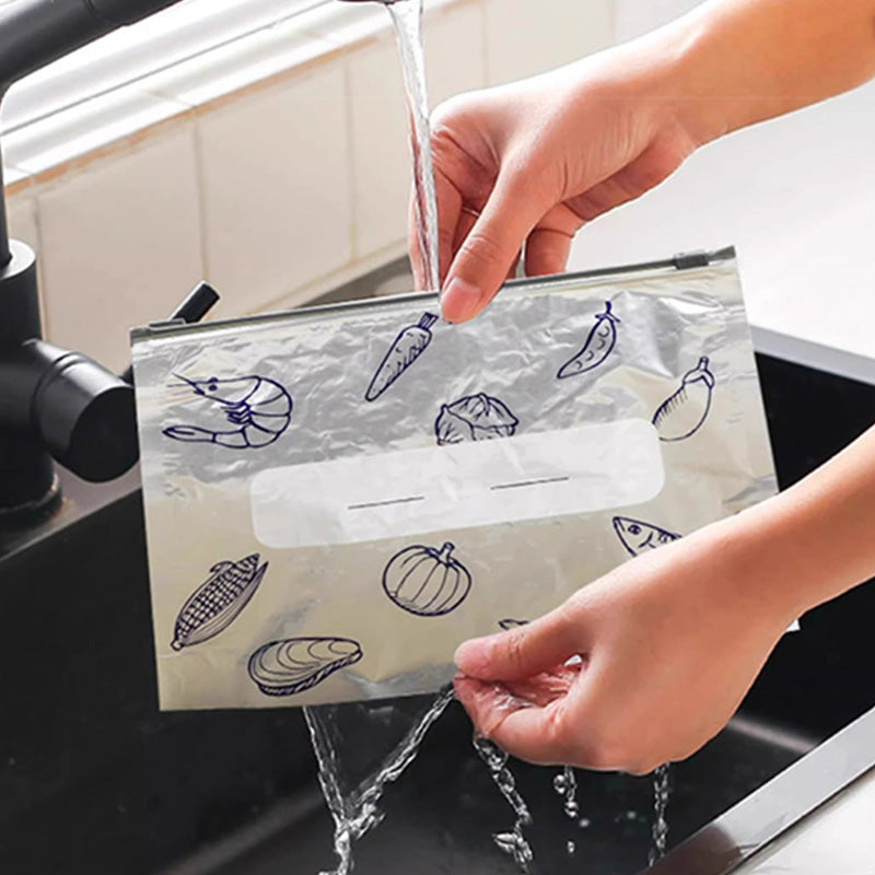 📢60% OFF NOW!!!🔥🍗 Reusable Aluminum Foil Sealable Storage Bags🥦