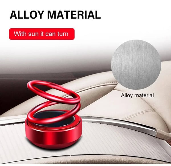 📢📢40% OFF !! ⏰Solar Rotating Double Ring Suspension Car Aromatherapy Ornament