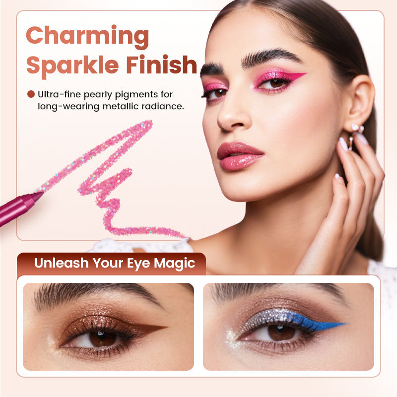⏳Time-Limited Special⏰14-Pack Waterproof Colored Gel Eyeliner Pencil – Metallic & Shimmer Finishes, Smudge-Proof
