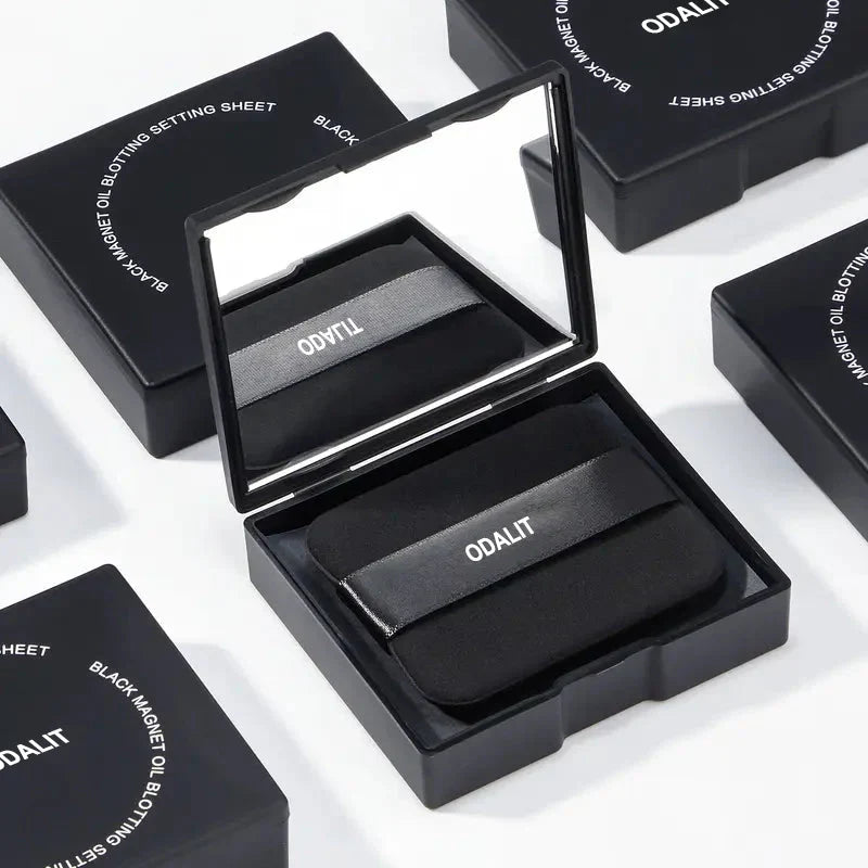⏰LAST DAY - BUY 1 GET 1 FREE!!💝Black Magnet Oil Blotting Setting Sheet With Powder More Control Oil Keep Fresh 2 IN 1 Blotting Sheet