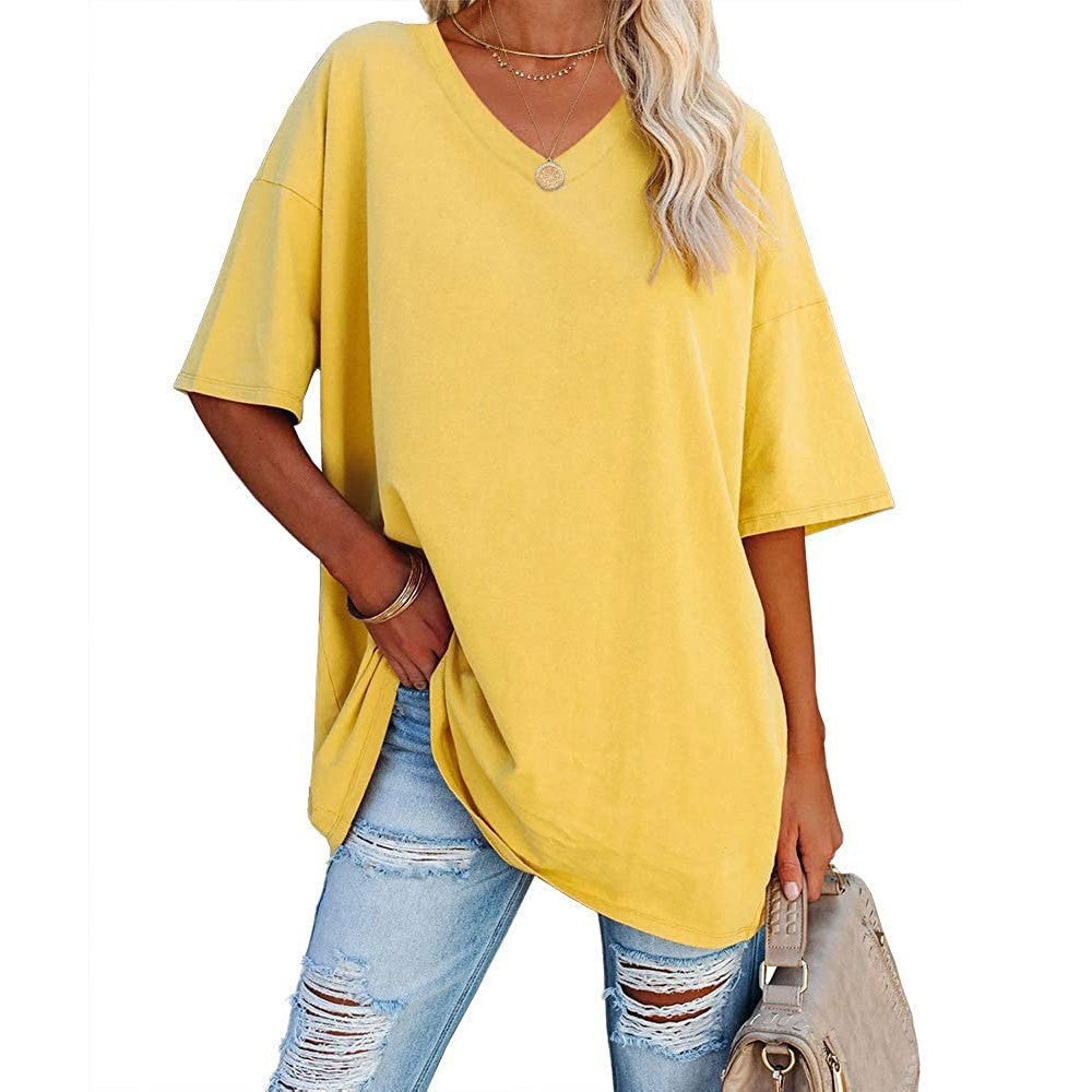 📢📢50% OFF !! ⏰Women's Casual Loose V-neck T-shirt