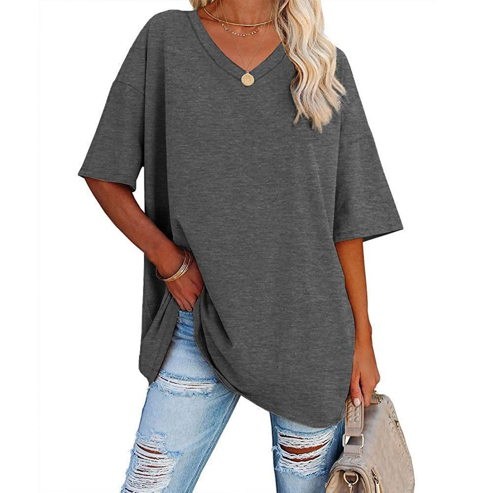 📢📢50% OFF !! ⏰Women's Casual Loose V-neck T-shirt