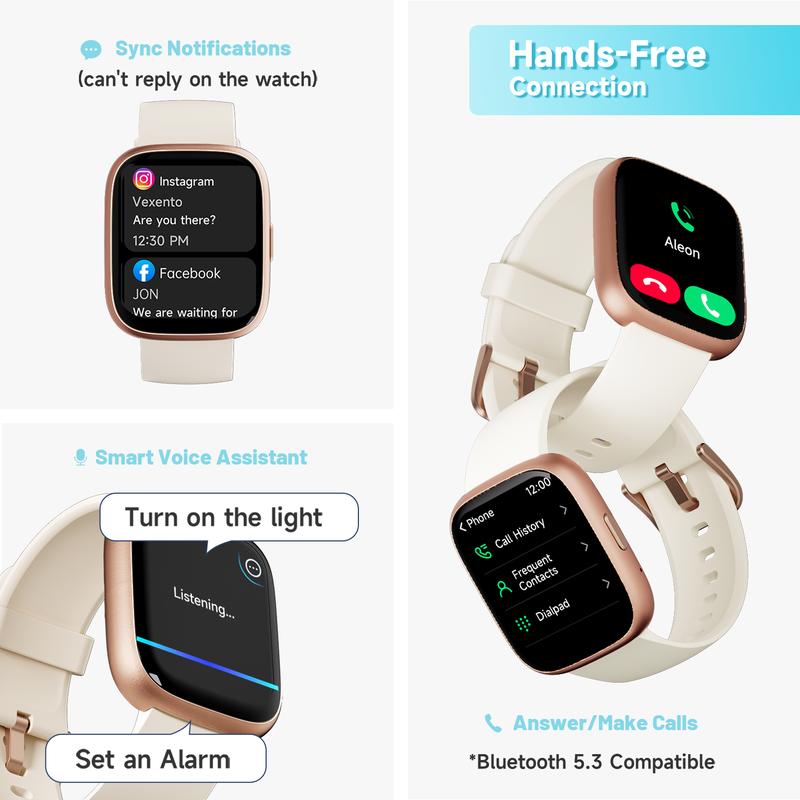 Smart Watch for Women Men, Fitness Tracker with Answer/Make Calls, Fitness Watch with Sleep Tracker/100 Sports/IP68 Waterproof Pedometer