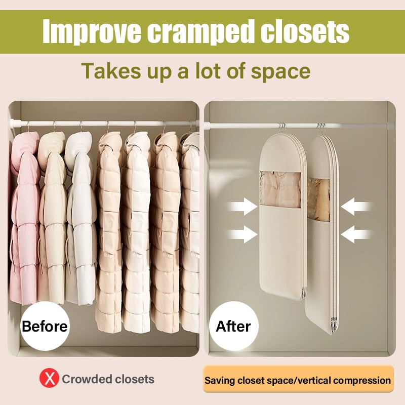 🧥 50% OFF NOW! 🧳 Space Saving Hanging Garment Bag with Self-Compression Zipper – Wrinkle-Free, Dust-Proof & Travel Essential ✈️