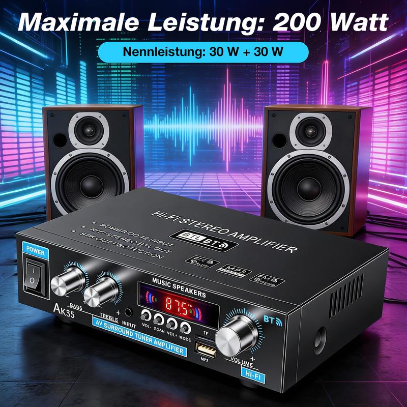 📢📢30% OFF !! ⏰AK35 Stereo Amplifier Home Audio Bluetooth 5.0 Max