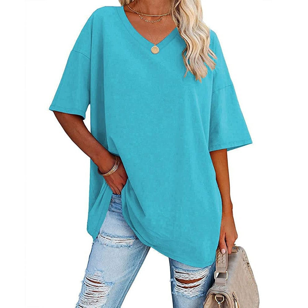 📢📢50% OFF !! ⏰Women's Casual Loose V-neck T-shirt