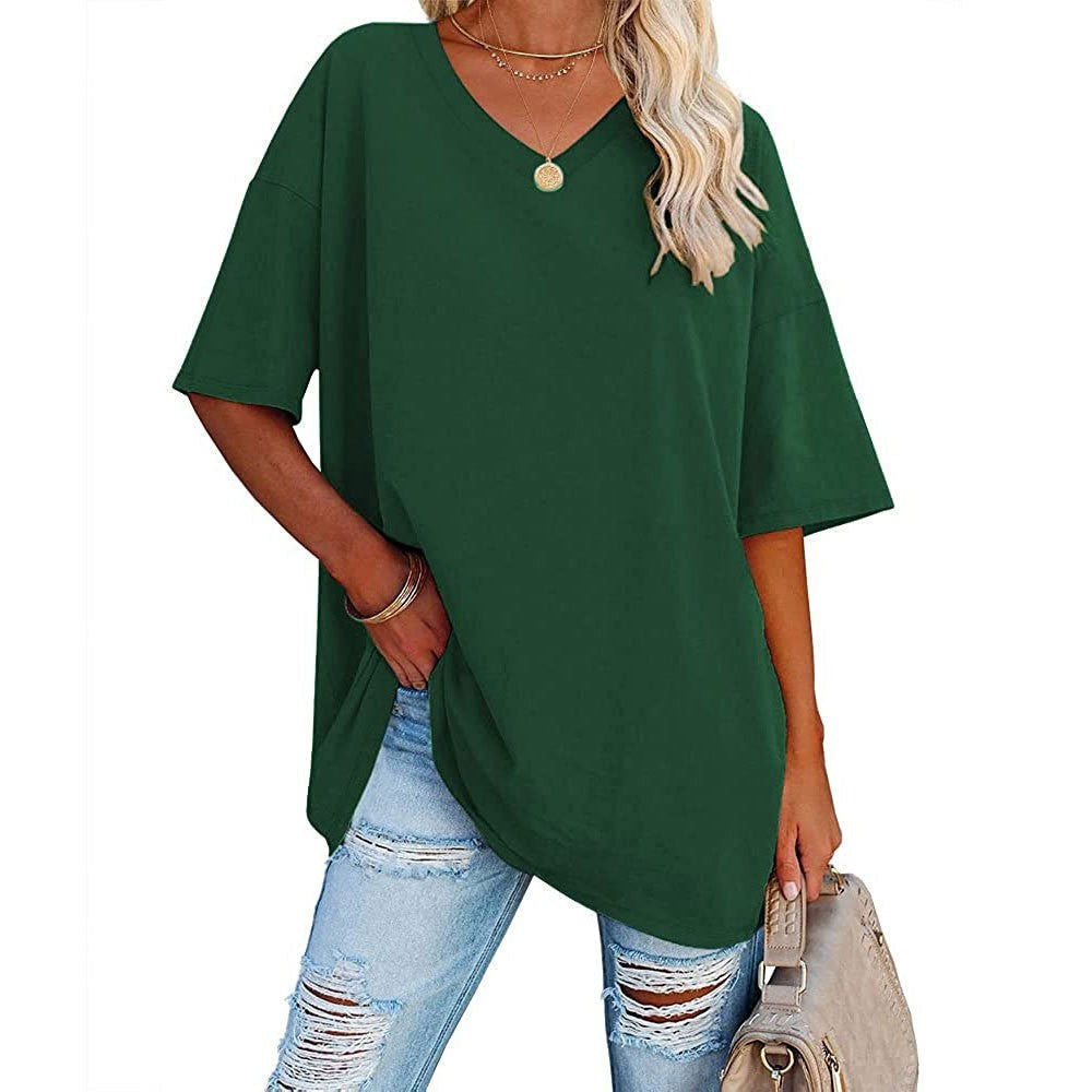 📢📢50% OFF !! ⏰Women's Casual Loose V-neck T-shirt