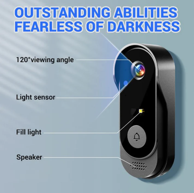 📢📢60%  OFF !! ⏰Wireless doorbell camera: 1080P, 170° angle, 4.3-inch screen, IPX65 outdoor waterproof, night vision