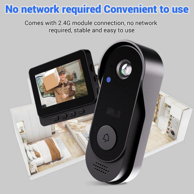 📢📢60%  OFF !! ⏰Wireless doorbell camera: 1080P, 170° angle, 4.3-inch screen, IPX65 outdoor waterproof, night vision