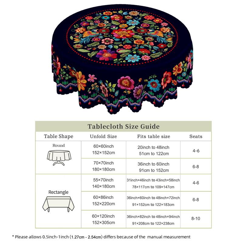 🔥Hot Sale🔥Mexican Floral Tablecloth With Scalloped Edge (60% OFF)