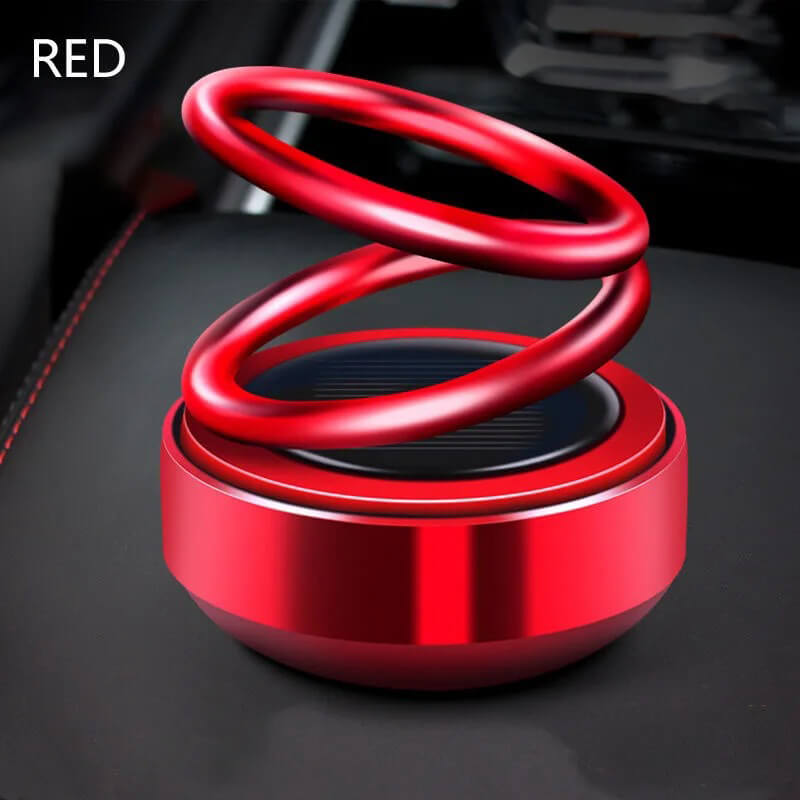 📢📢40% OFF !! ⏰Solar Rotating Double Ring Suspension Car Aromatherapy Ornament