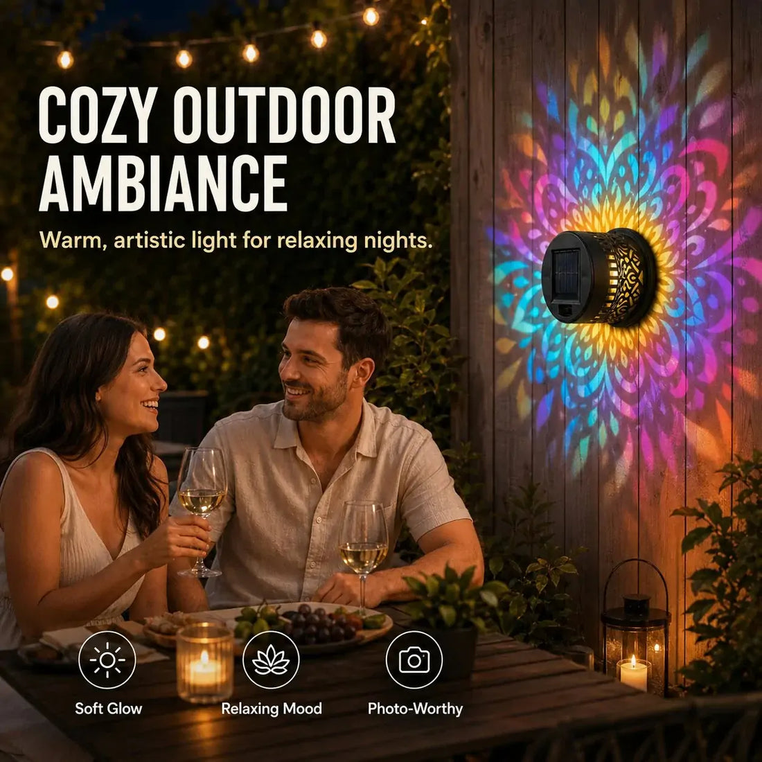 📢📢50% OFF !!!⏰Solar-Powered Mandala Projector Light