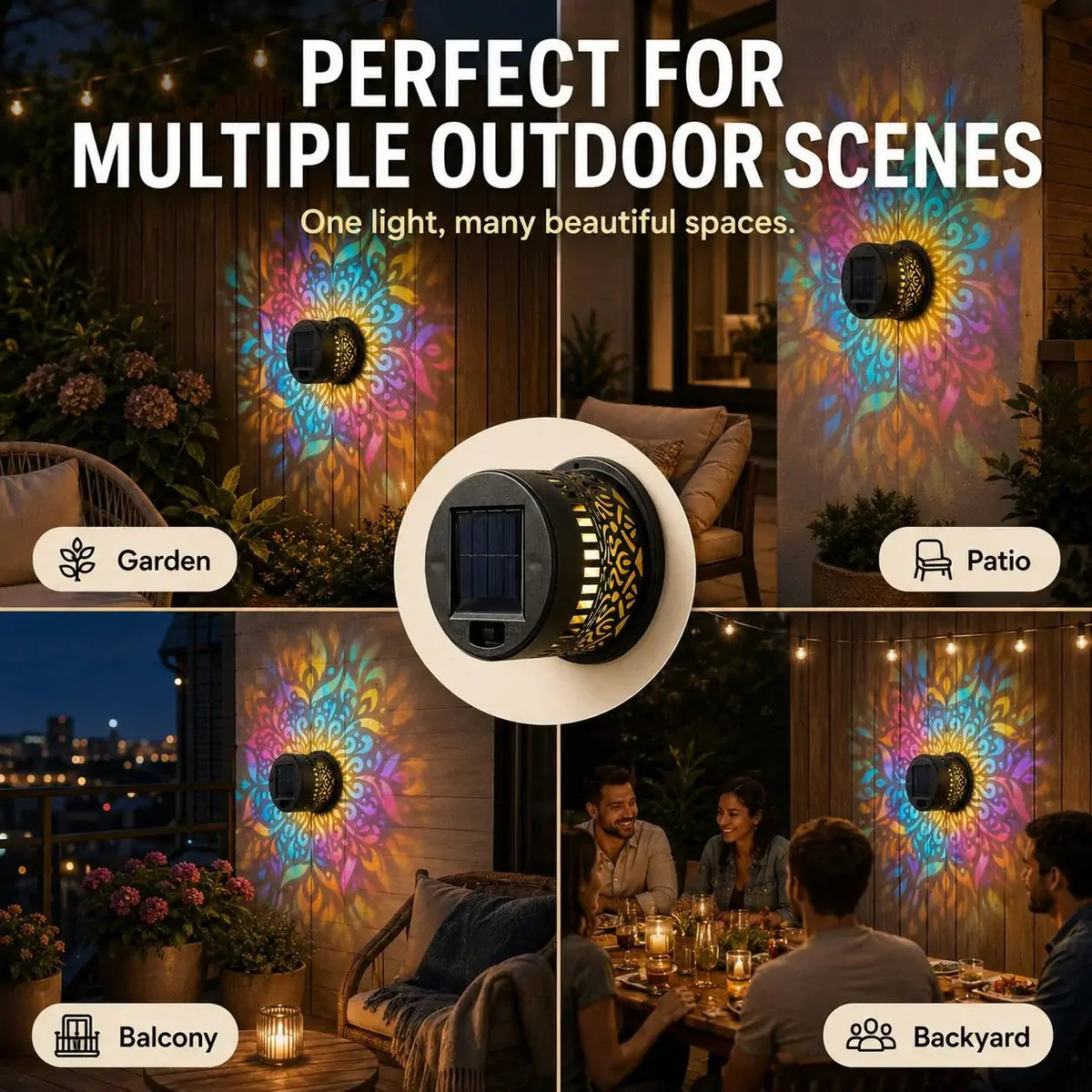 📢📢50% OFF !!!⏰Solar-Powered Mandala Projector Light