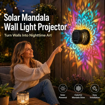 📢📢50% OFF !!!⏰Solar-Powered Mandala Projector Light