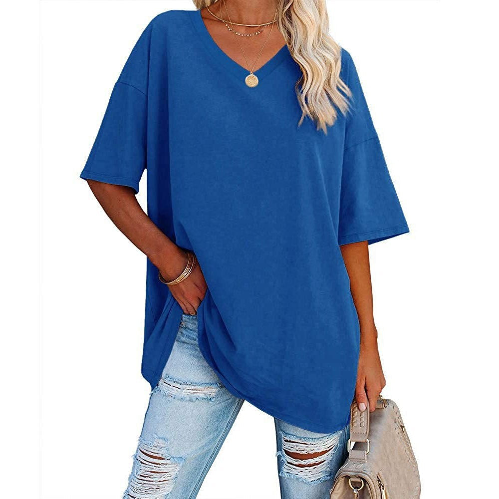 📢📢50% OFF !! ⏰Women's Casual Loose V-neck T-shirt