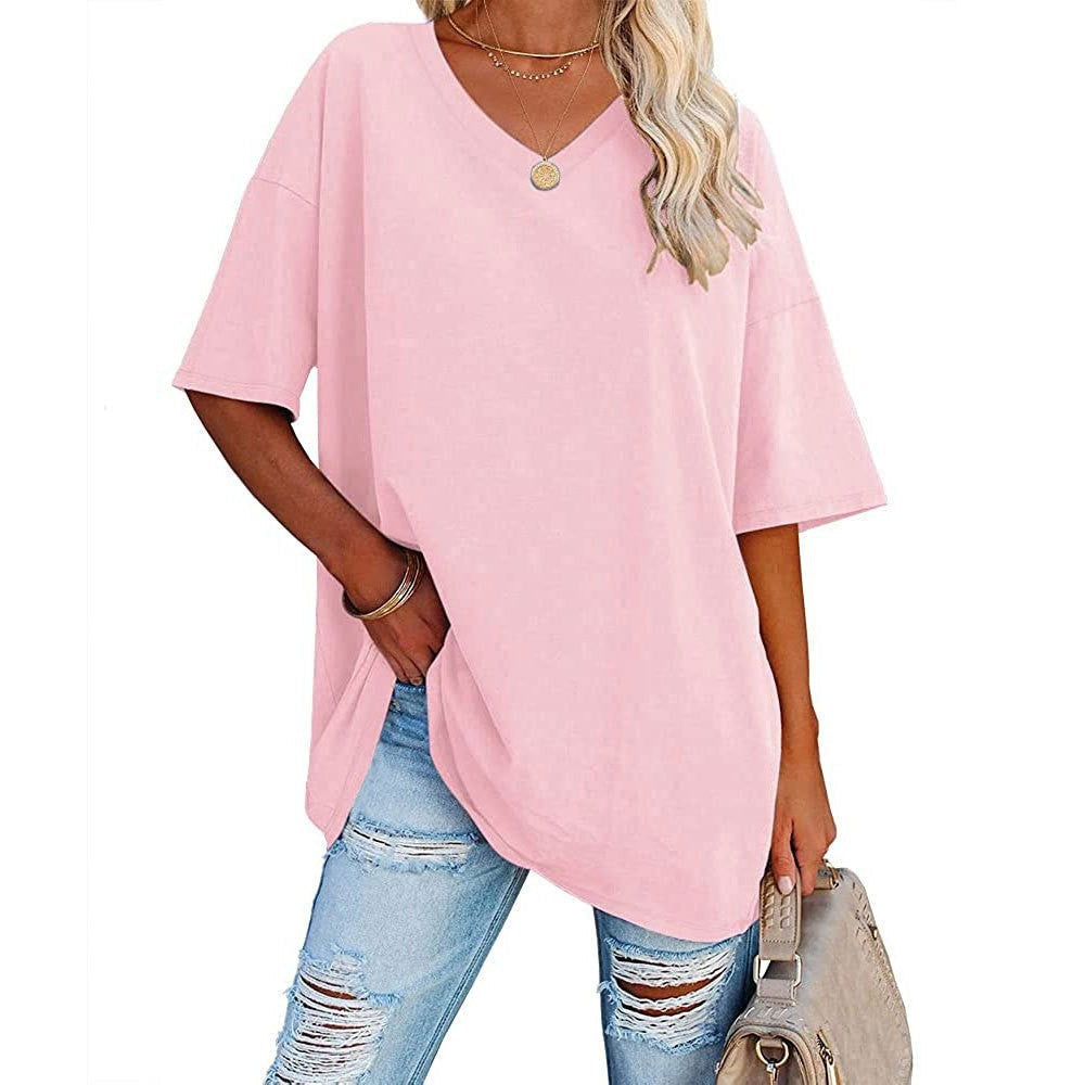 📢📢50% OFF !! ⏰Women's Casual Loose V-neck T-shirt