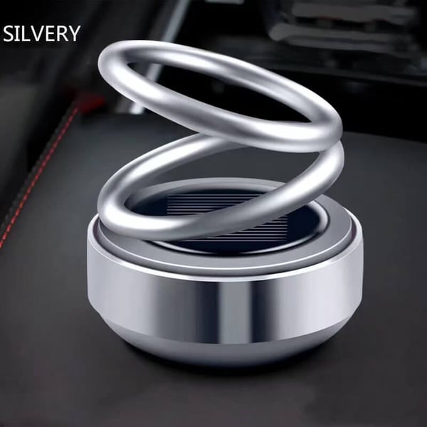 📢📢40% OFF !! ⏰Solar Rotating Double Ring Suspension Car Aromatherapy Ornament