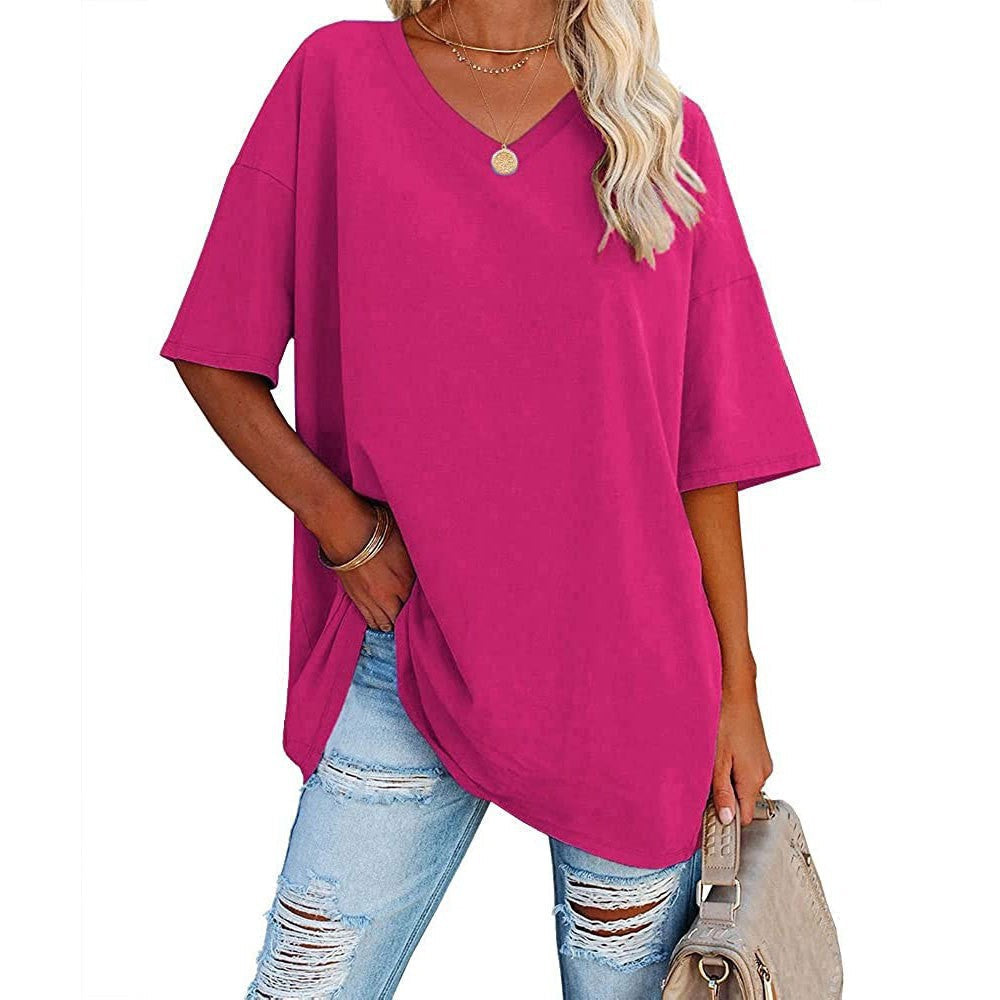 📢📢50% OFF !! ⏰Women's Casual Loose V-neck T-shirt