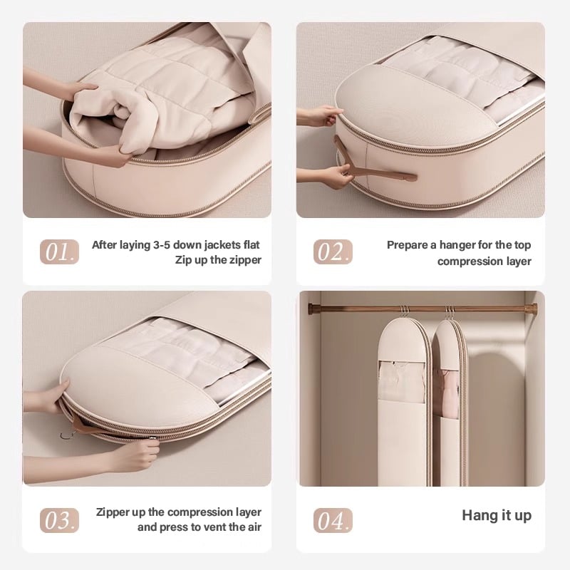 🧥 50% OFF NOW! 🧳 Space Saving Hanging Garment Bag with Self-Compression Zipper – Wrinkle-Free, Dust-Proof & Travel Essential ✈️