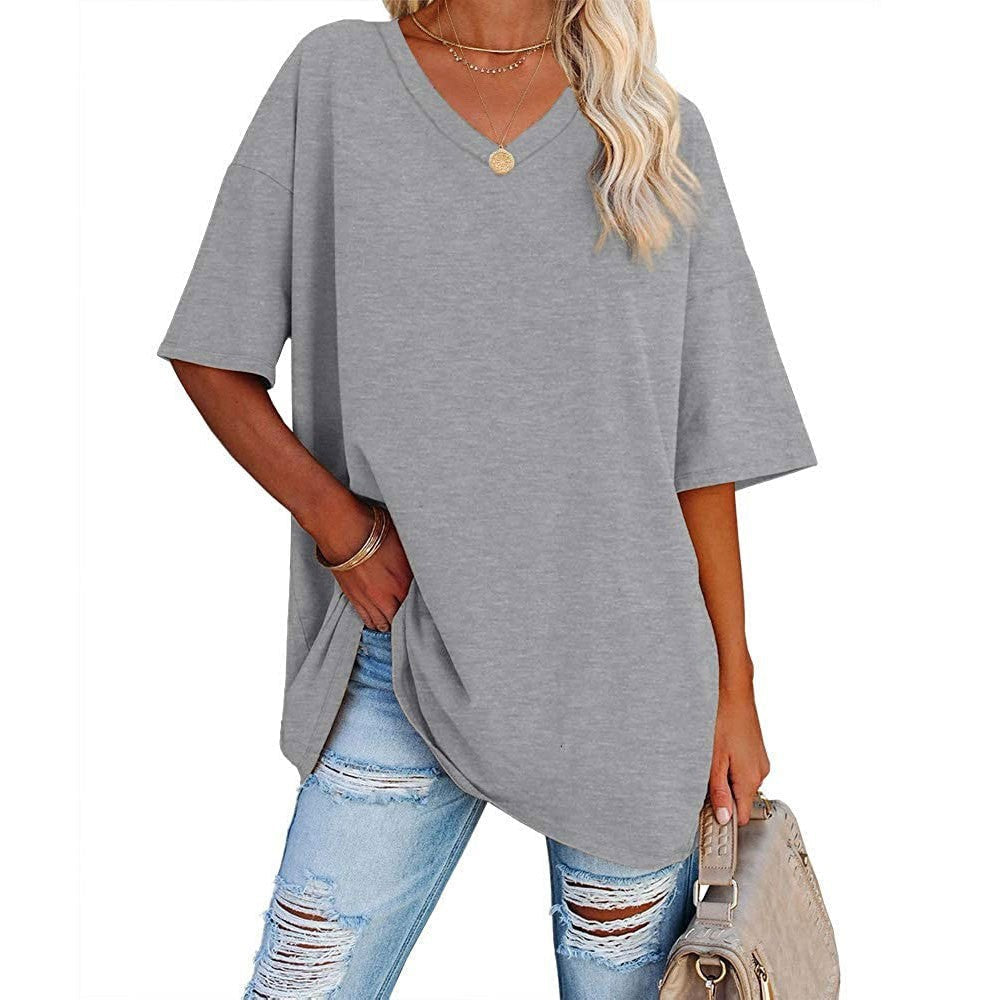 📢📢50% OFF !! ⏰Women's Casual Loose V-neck T-shirt