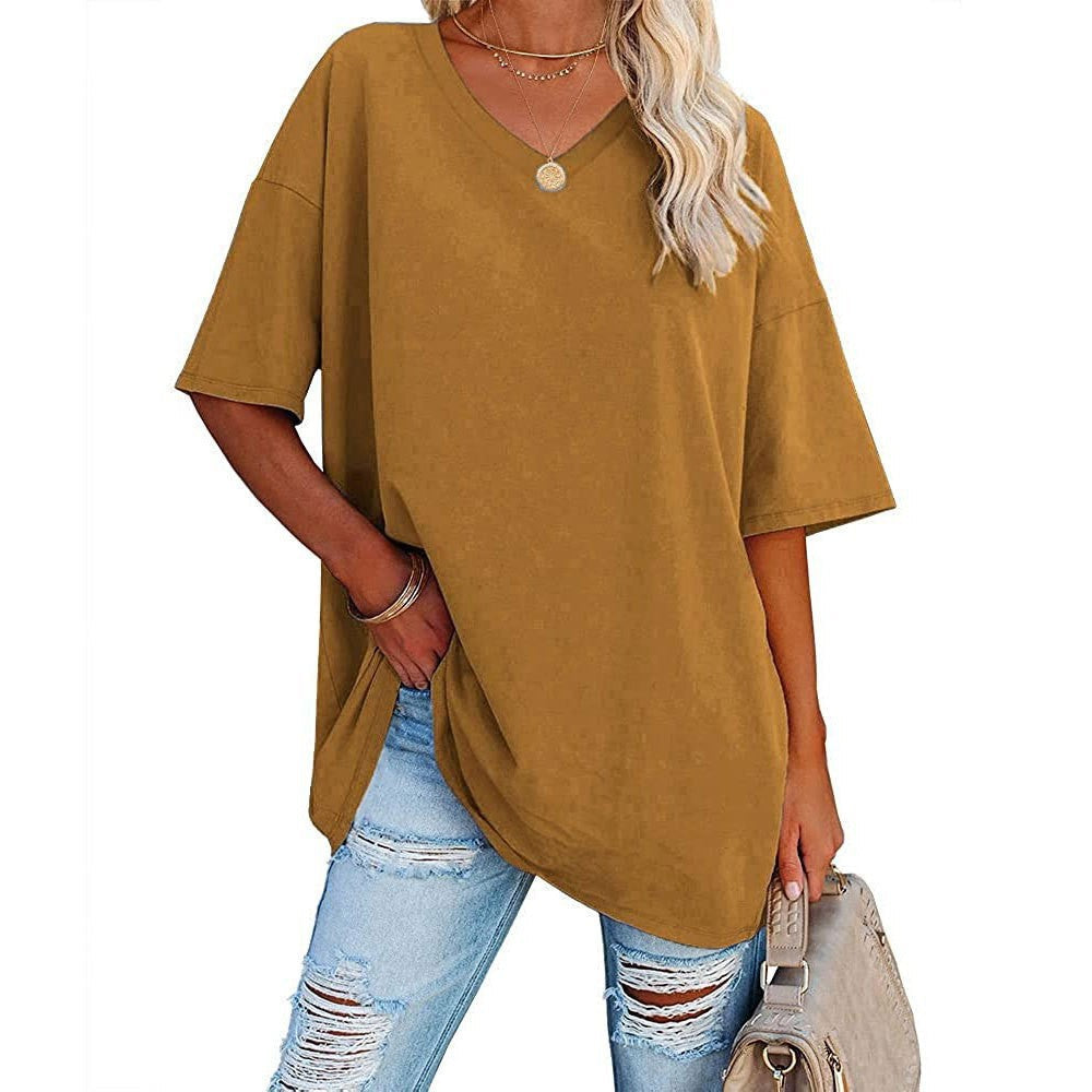 📢📢50% OFF !! ⏰Women's Casual Loose V-neck T-shirt