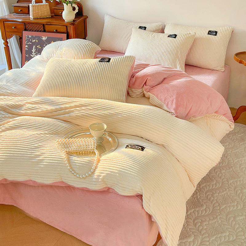 🔥Hot Sale🔥 Luxury Soft Solid Color Bedding 4-pices-Set