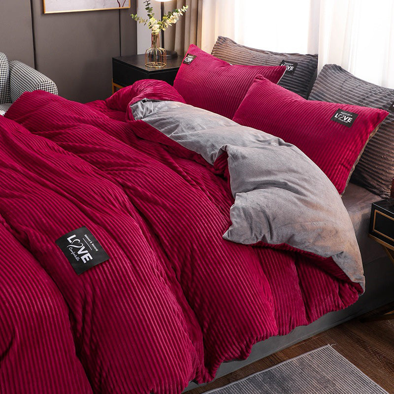 🔥Hot Sale🔥 Luxury Soft Solid Color Bedding 4-pices-Set