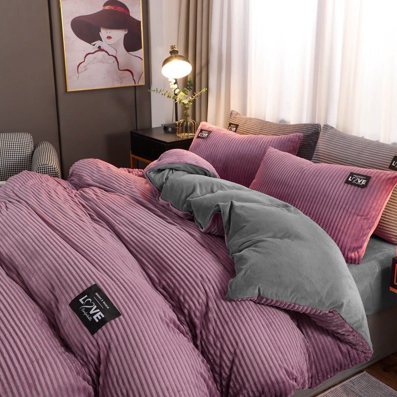 🔥Hot Sale🔥 Luxury Soft Solid Color Bedding 4-pices-Set