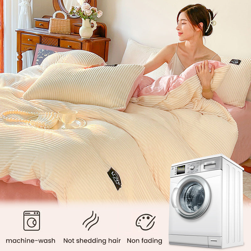 🔥Hot Sale🔥 Luxury Soft Solid Color Bedding 4-pices-Set