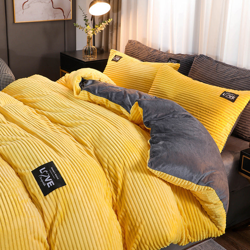 🔥Hot Sale🔥 Luxury Soft Solid Color Bedding 4-pices-Set
