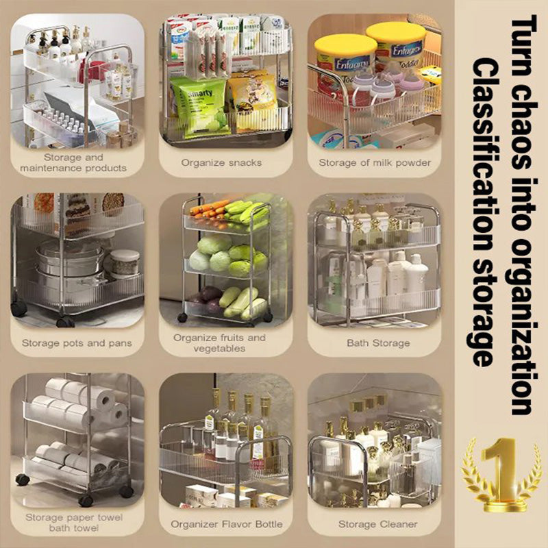 Acrylic Mini Cart, Bathroom Crevice Storage Shelf, Living Room Snack Organizer, Multi-Layer Mobile Cosmetic Storage Shelf