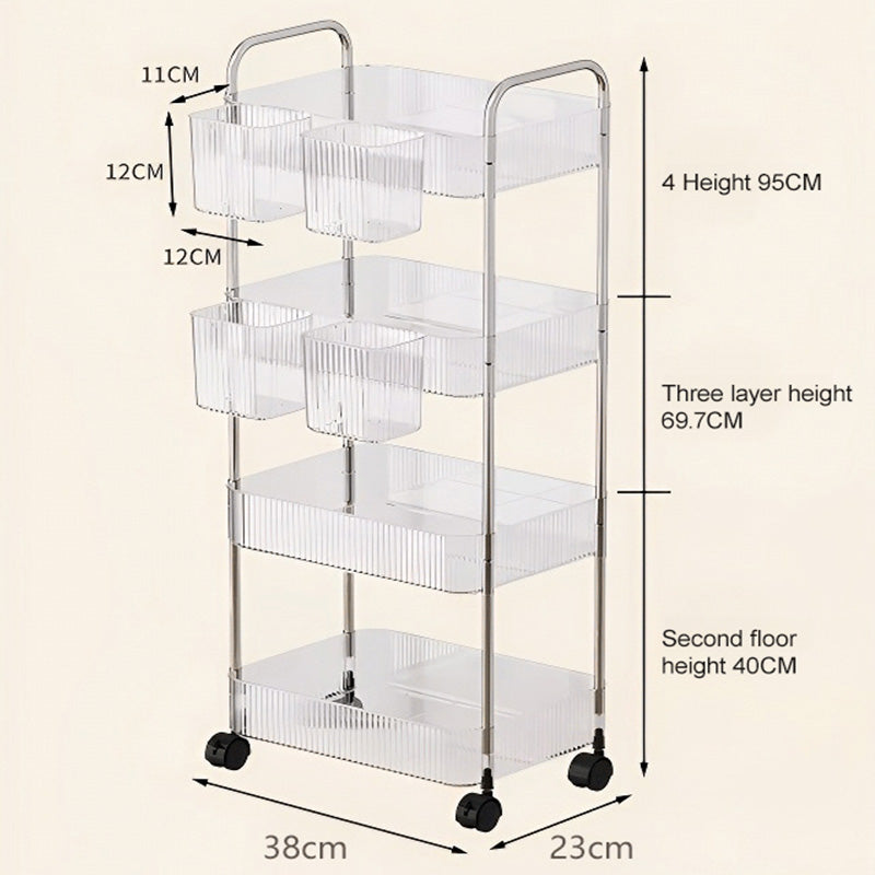 Acrylic Mini Cart, Bathroom Crevice Storage Shelf, Living Room Snack Organizer, Multi-Layer Mobile Cosmetic Storage Shelf