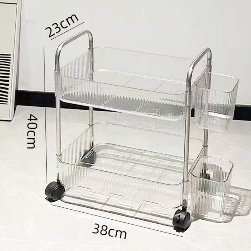Acrylic Mini Cart, Bathroom Crevice Storage Shelf, Living Room Snack Organizer, Multi-Layer Mobile Cosmetic Storage Shelf