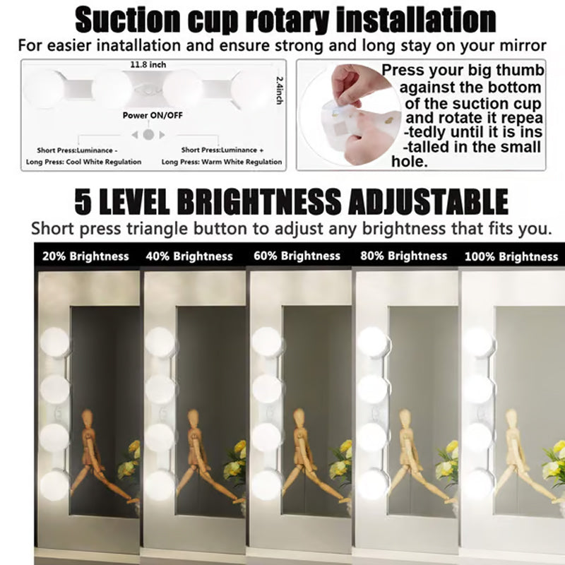 🔥Free Shipping🔥Portable LED Makeup Light with Suction Cup