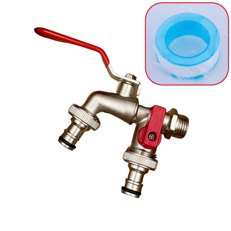 🔥 FLASH SALE: 50% OFF! ⚙️ Universal Stainless Steel Double Outlet Garden Faucet – Independent Valves, Heavy-Duty & Easy Install 🚰