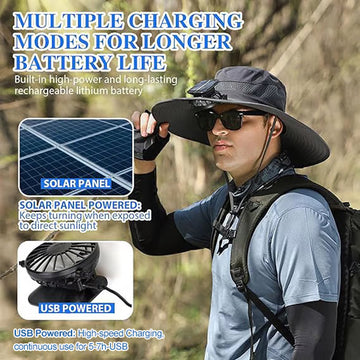 📢📢50% OFF !! ⏰Ultralight Solar Fan Sun Hat