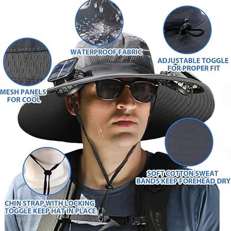 📢📢50% OFF !! ⏰Ultralight Solar Fan Sun Hat