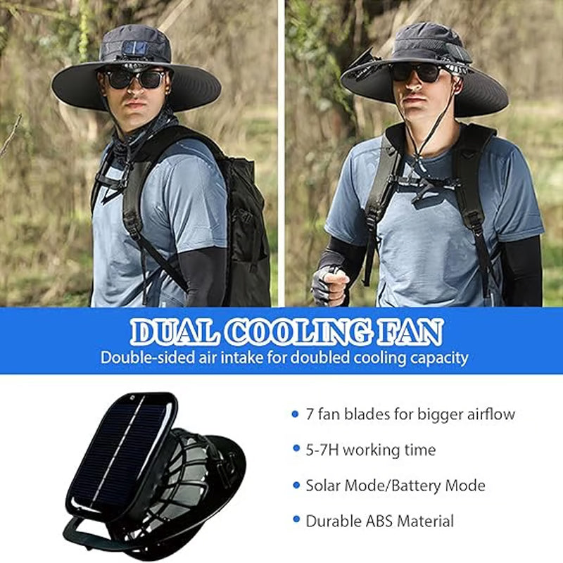 📢📢50% OFF !! ⏰Ultralight Solar Fan Sun Hat