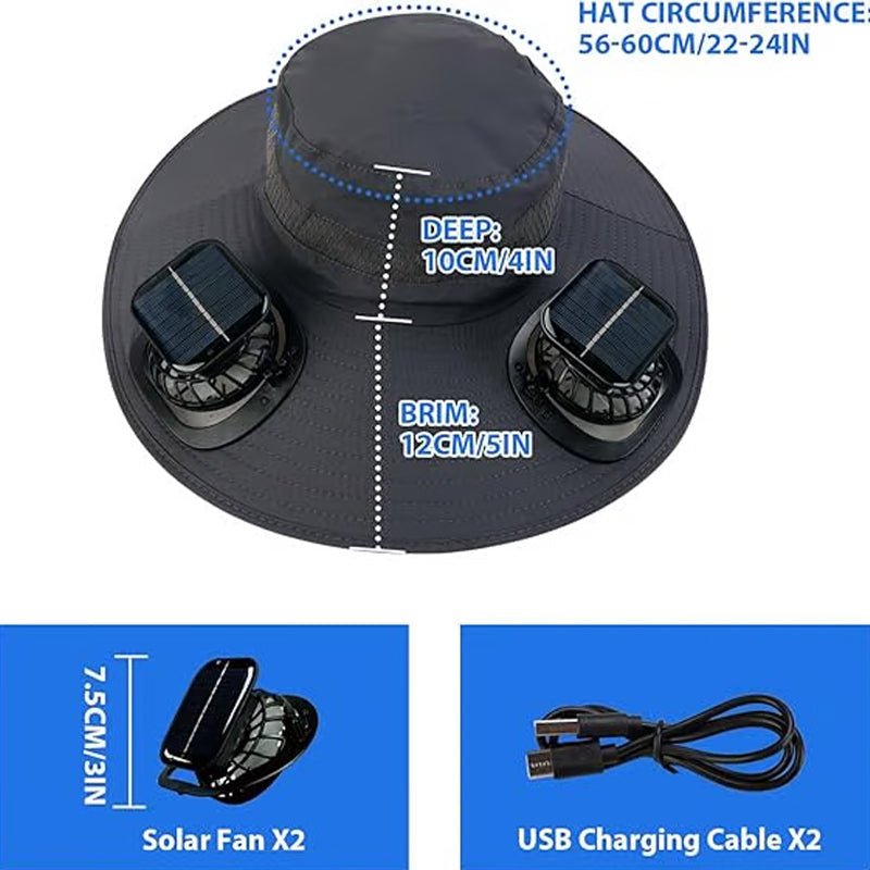 📢📢50% OFF !! ⏰Ultralight Solar Fan Sun Hat