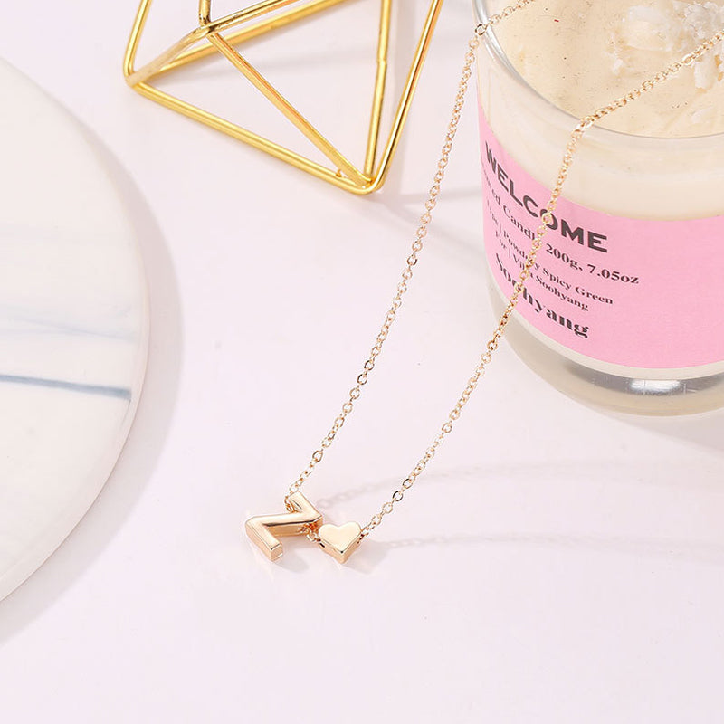 🔥Tiny Initial Necklaces Golden Heart Letter A-Z💖