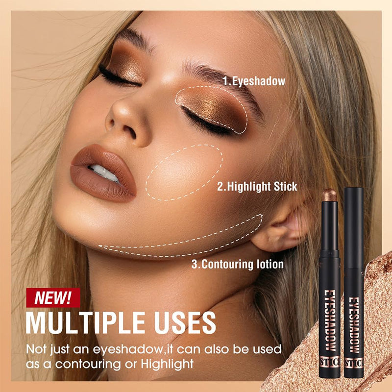 💗LAST DAY PROMOTION - 50%OFF🎁✨8 Colors Glitter Eyeshadow Stick Waterproof & Long-Wearing & Multi-Use