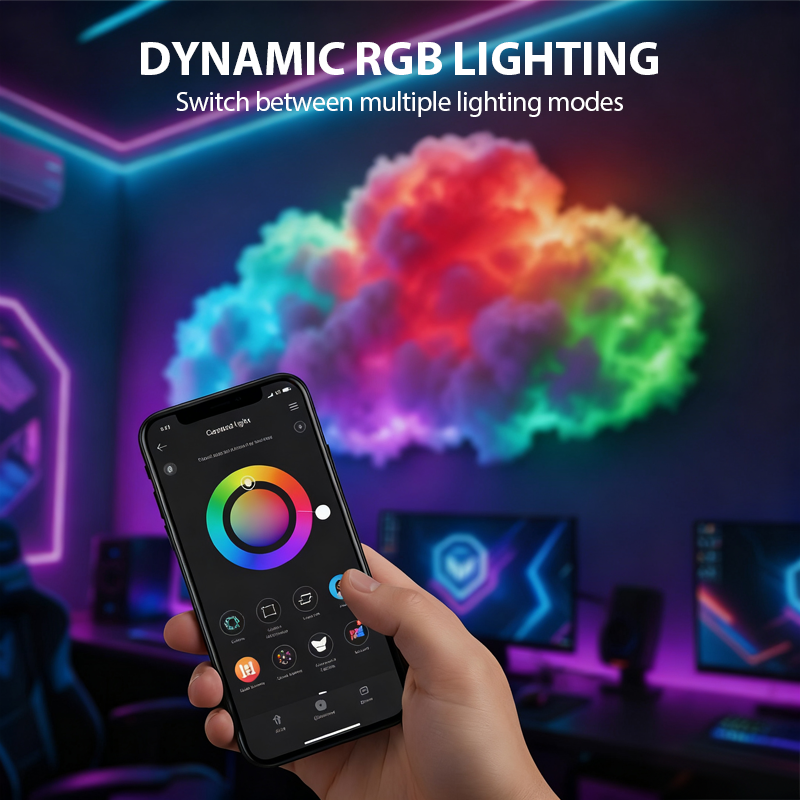 📢📢50  % OFF !!⏰DIY USB-Powered Thundercloud LED Light Decor🌈☁️