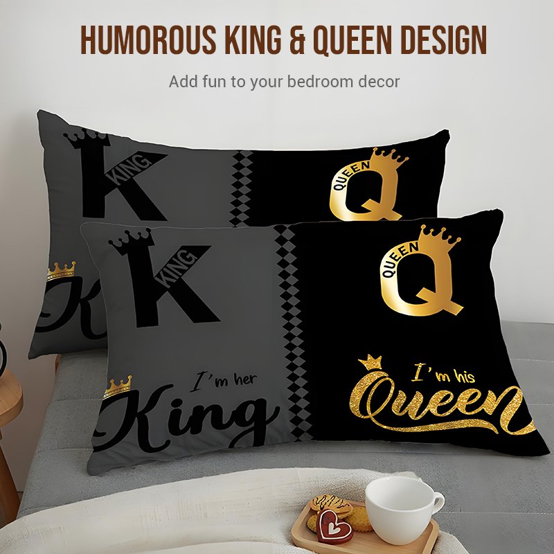 3-Piece "King & Queen" Couple's Duvet Cover Set